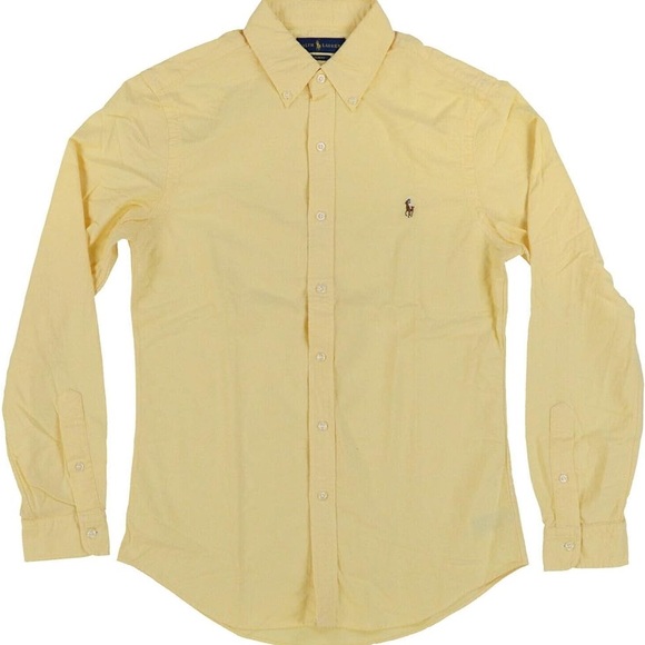 Polo Ralph Lauren Oxford Shirt | Men’s Slim Fit Yellow Button Down | XL - Picture 6 of 17